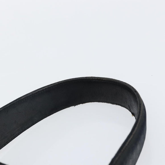 BALLY Hand Bag Leather Black Gold Auth BA5593