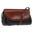 BALLY Shoulder Bag Leather Black Gold Auth BA5594-1
