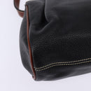 BALLY Shoulder Bag Leather Black Gold Auth BA5594-15