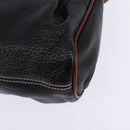 BALLY Shoulder Bag Leather Black Gold Auth BA5594-16