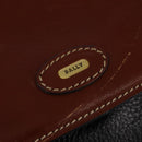 BALLY Shoulder Bag Leather Black Gold Auth BA5594-17