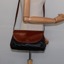 BALLY Shoulder Bag Leather Black Gold Auth BA5594-21