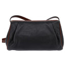 BALLY Shoulder Bag Leather Black Gold Auth BA5594-2