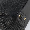 BALLY Hand Bag Leather Black Gold Auth BA5595-14