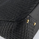 BALLY Hand Bag Leather Black Gold Auth BA5595-16