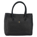 BALLY Hand Bag Leather Black Gold Auth BA5595-13