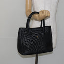 BALLY Hand Bag Leather Black Gold Auth BA5595-22