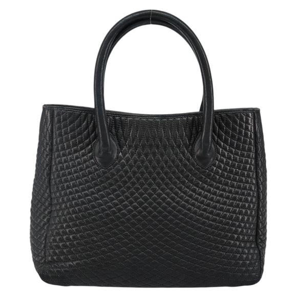 BALLY Hand Bag Leather Black Gold Auth BA5595