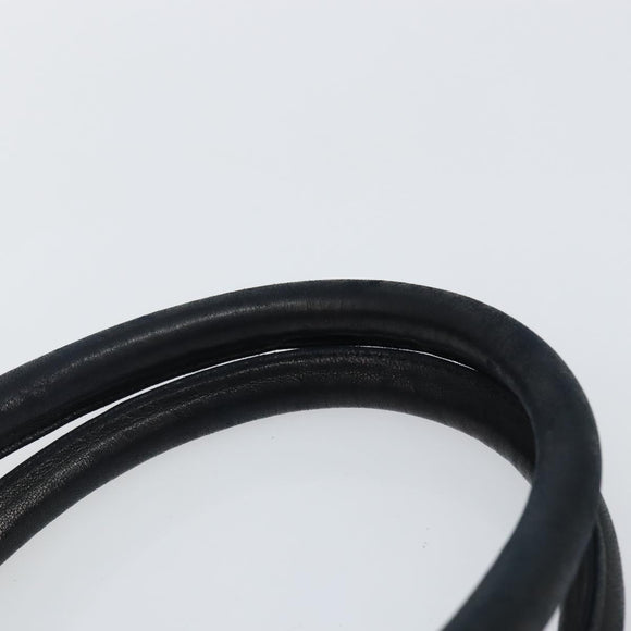 BALLY Hand Bag Leather Black Gold Auth BA5595