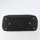 BALLY Hand Bag Leather Black Gold Auth BA5595-5