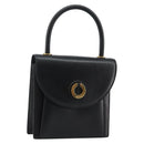 BALLY Hand Bag Leather Black Gold Auth BA5596-1