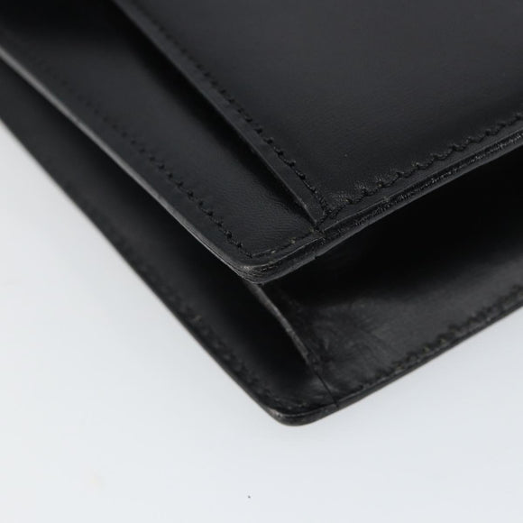 BALLY Hand Bag Leather Black Gold Auth BA5596