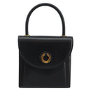 BALLY Hand Bag Leather Black Gold Auth BA5596-2