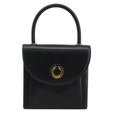 BALLY Hand Bag Leather Black Gold Auth BA5596 - 0