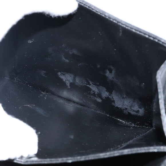 BALLY Hand Bag Leather Black Gold Auth BA5596