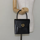 BALLY Hand Bag Leather Black Gold Auth BA5596-22