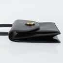 BALLY Hand Bag Leather Black Gold Auth BA5596-5