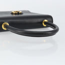 BALLY Hand Bag Leather Black Gold Auth BA5596-7