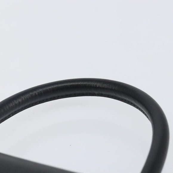 BALLY Hand Bag Leather Black Gold Auth BA5596