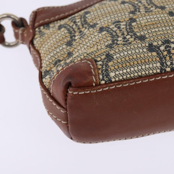 CELINE Paris Macadam Canvas Shoulder Bag Beige Auth BA5599