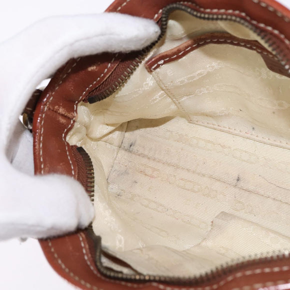 CELINE Paris Macadam Canvas Shoulder Bag Beige Auth BA5599