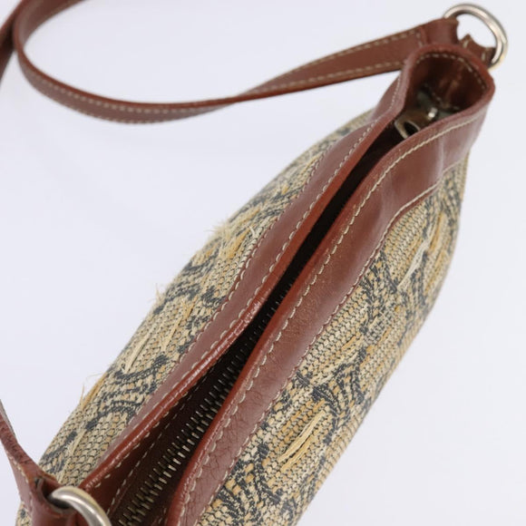 CELINE Paris Macadam Canvas Shoulder Bag Beige Auth BA5599