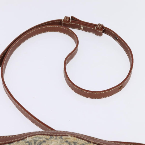 CELINE Paris Macadam Canvas Shoulder Bag Beige Auth BA5599