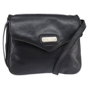 CELINE Shoulder Bag Leather Black Gold Auth BA5600-1