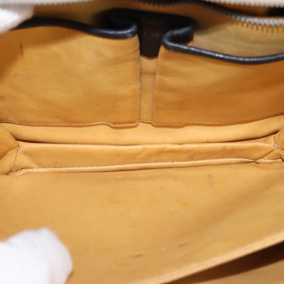 CELINE Shoulder Bag Leather Black Gold Auth BA5600