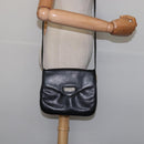 CELINE Shoulder Bag Leather Black Gold Auth BA5600-23