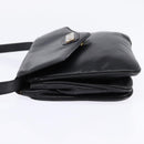CELINE Shoulder Bag Leather Black Gold Auth BA5600-3