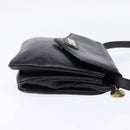 CELINE Shoulder Bag Leather Black Gold Auth BA5600-4