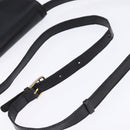 CELINE Shoulder Bag Leather Black Gold Auth BA5600-7