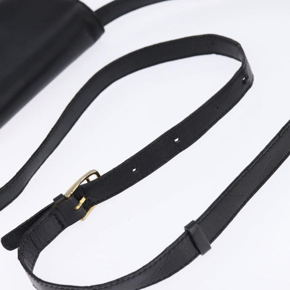 CELINE Shoulder Bag Leather Black Gold Auth BA5600