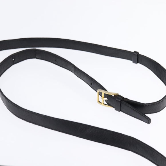CELINE Shoulder Bag Leather Black Gold Auth BA5600