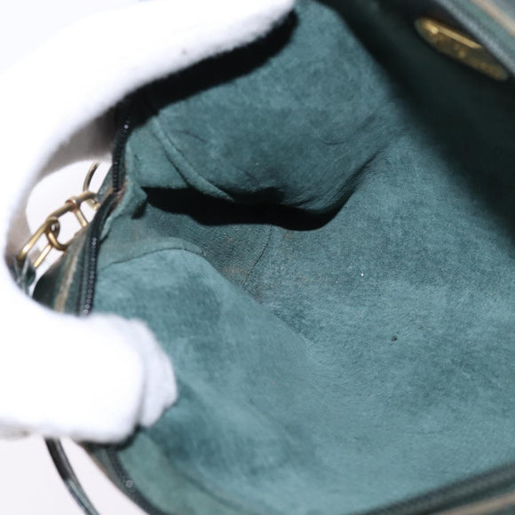 GUCCI Shoulder Bag Leather Green Gold Auth BA5602