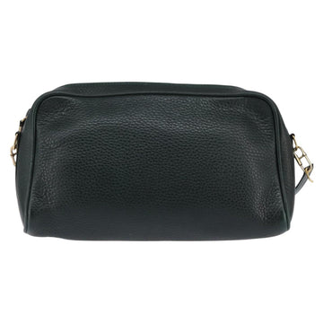 GUCCI Shoulder Bag Leather Green Gold Auth BA5602 - 0