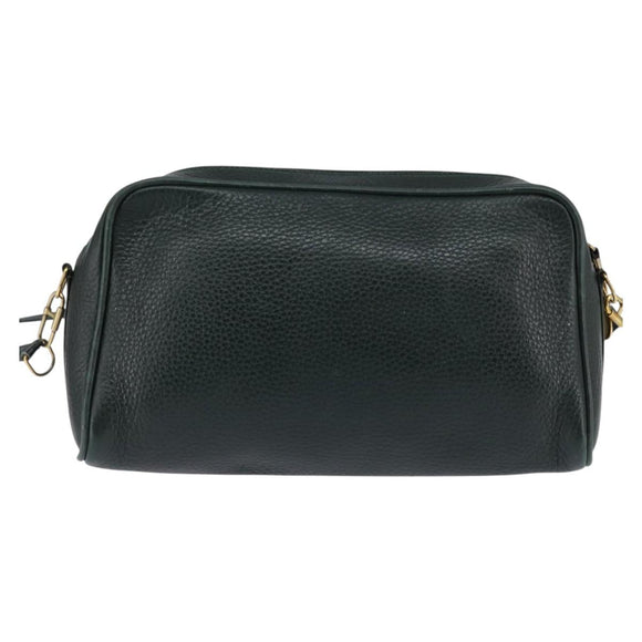 GUCCI Shoulder Bag Leather Green Gold Auth BA5602