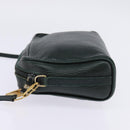 GUCCI Shoulder Bag Leather Green Gold Auth BA5602-4