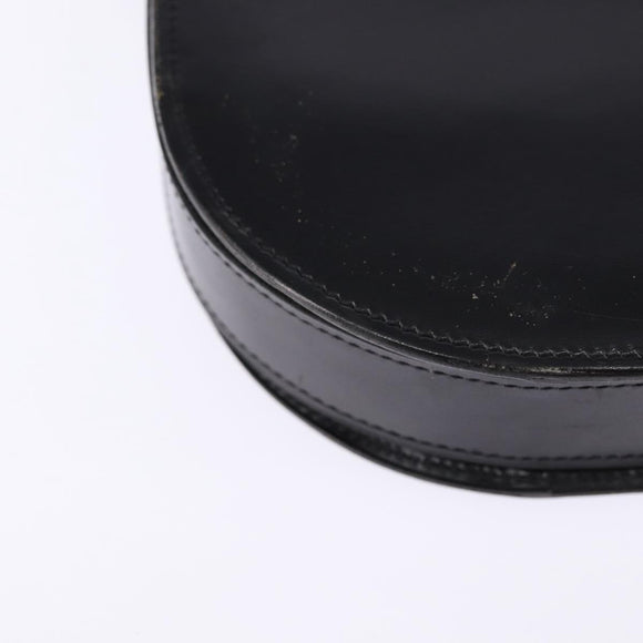 Christian Dior Shoulder Bag Leather Black Gold Auth BA5604