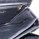 Christian Dior Shoulder Bag Leather Black Gold Auth BA5604-18