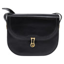 Christian Dior Shoulder Bag Leather Black Gold Auth BA5604-2