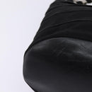 Salvatore Ferragamo Vala Chain Shoulder Bag Canvas Black Silver Auth BA5606-9