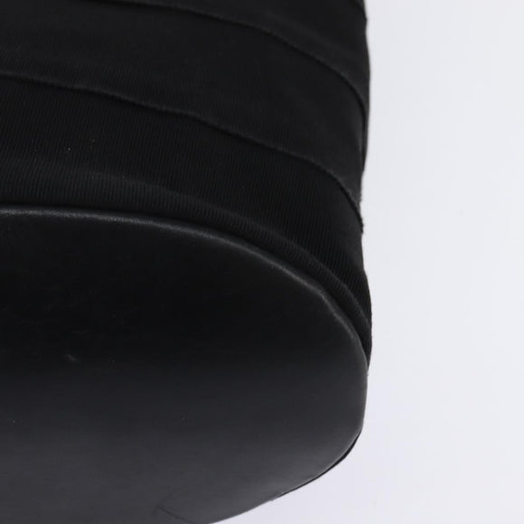 Salvatore Ferragamo Vala Chain Shoulder Bag Canvas Black Silver Auth BA5606