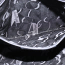 Salvatore Ferragamo Vala Chain Shoulder Bag Canvas Black Silver Auth BA5606-11