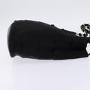 Salvatore Ferragamo Vala Chain Shoulder Bag Canvas Black Silver Auth BA5606-4