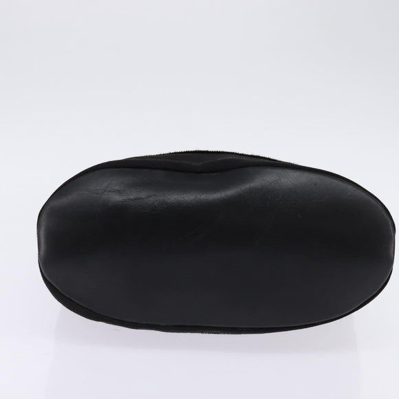 Salvatore Ferragamo Vala Chain Shoulder Bag Canvas Black Silver Auth BA5606