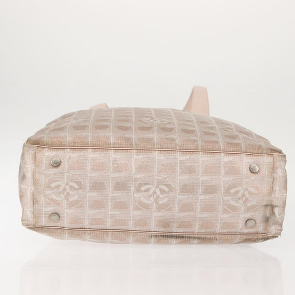 CHANEL New Travel Line Tote Bag Canvas Pink CC Auth BA5609