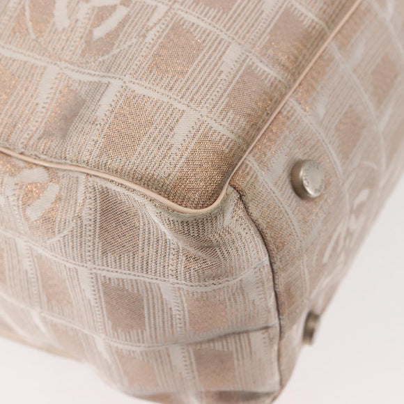 CHANEL New Travel Line Tote Bag Canvas Pink CC Auth BA5609