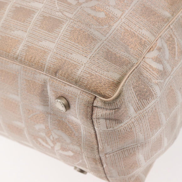 CHANEL New Travel Line Tote Bag Canvas Pink CC Auth BA5609